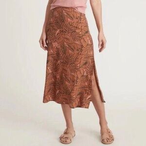 Marine Layer A-Line Skirt in Rust Leaf Print